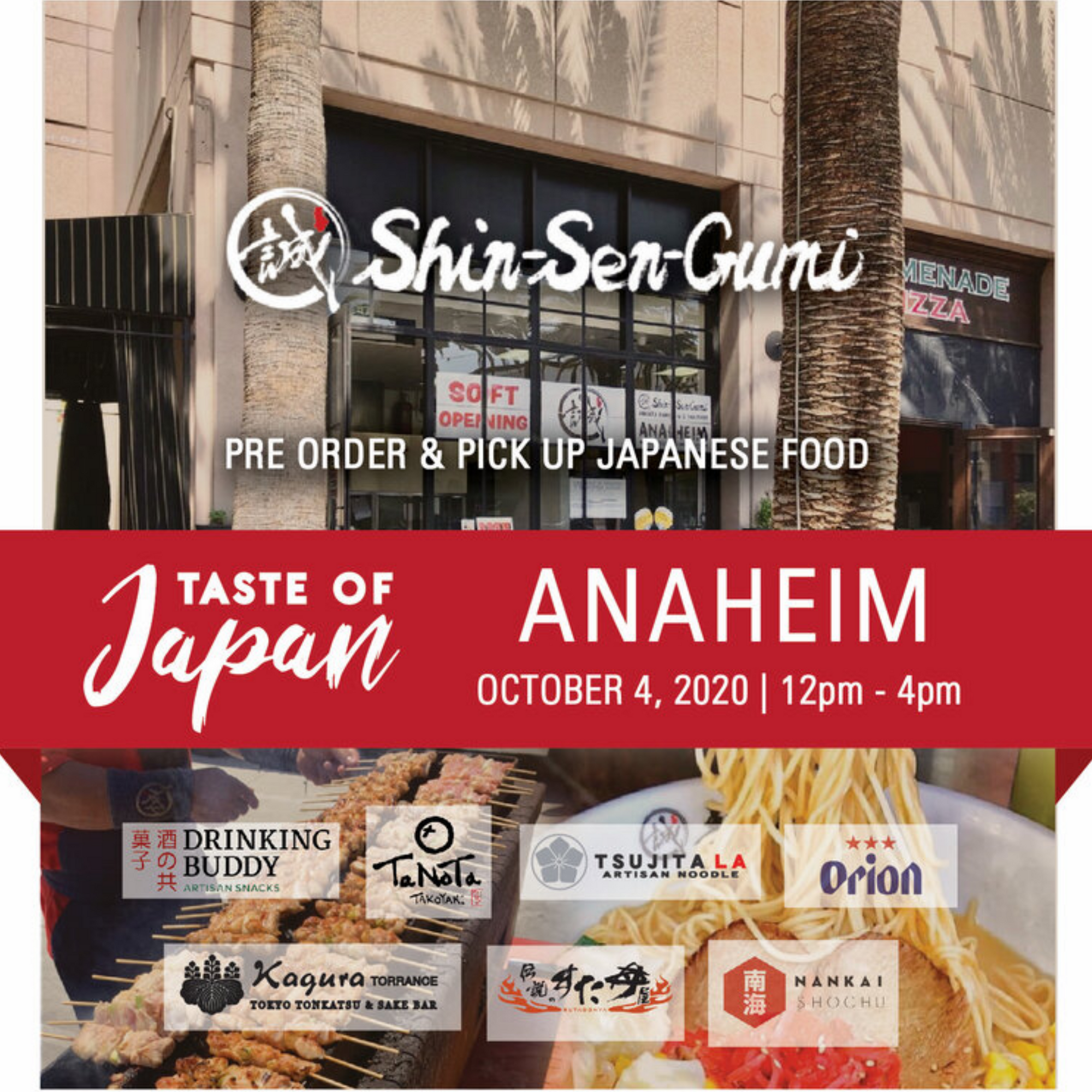 Pop-Up Event: Shinsengumi Anaheim | Sunday, October 4, 2020 | 12:00pm - 4:00pm