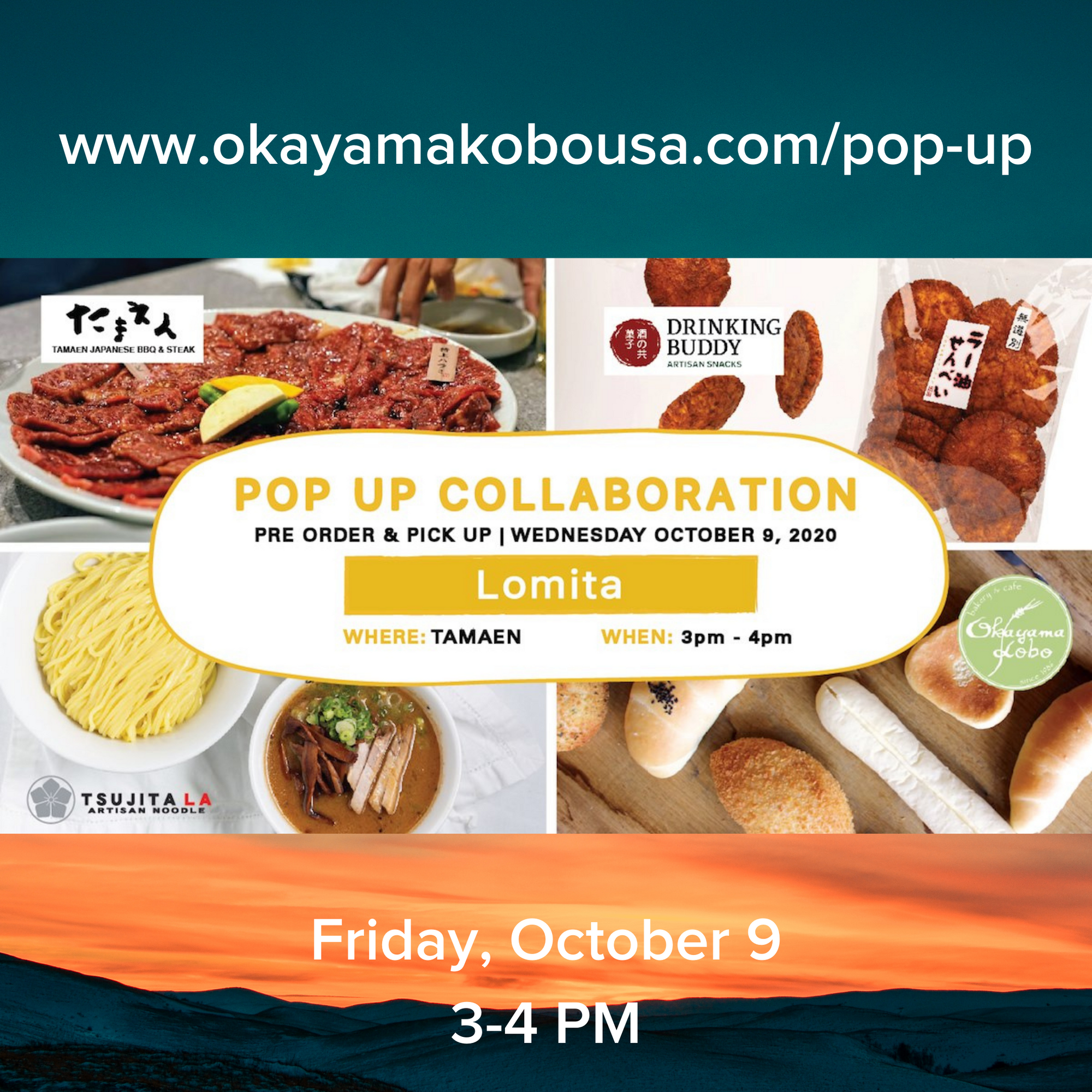 Pop-Up Event: Tamaen Lomita | Friday, October 9, 2020 | 3:00pm - 4:00pm